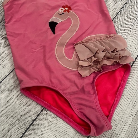 GYMBOREE Girls Flamingo One Piece Swimsuit - Splish-Splash - Pink/size 8 - Picture 3 of 8